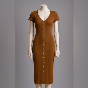 Fashion Nova Brown Midi Dress